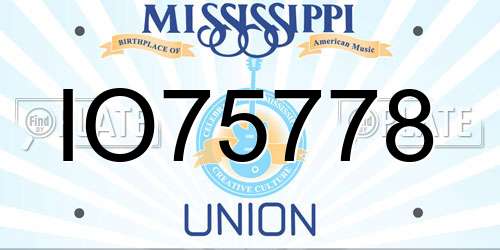 IO75778 Mississippi License Plate
