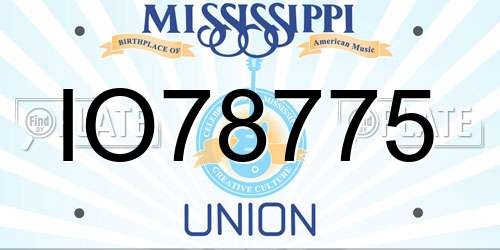 IO78775 Mississippi License Plate