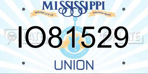 IO81529 Mississippi License Plate