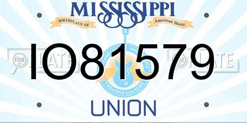 IO81579 Mississippi License Plate
