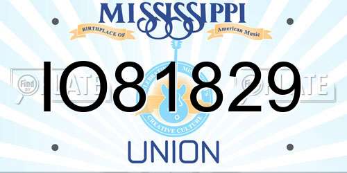 IO81829 Mississippi License Plate