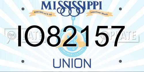 IO82157 Mississippi License Plate