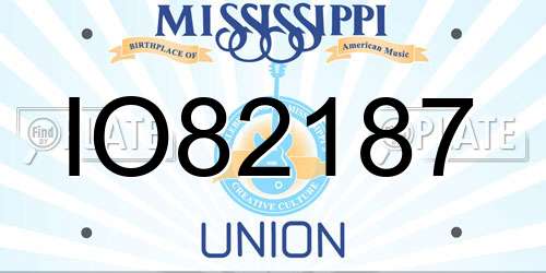 IO82187 Mississippi License Plate