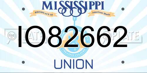 IO82662 Mississippi License Plate