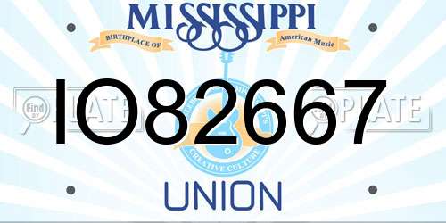 IO82667 Mississippi License Plate