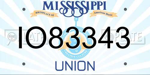 IO83343 Mississippi License Plate