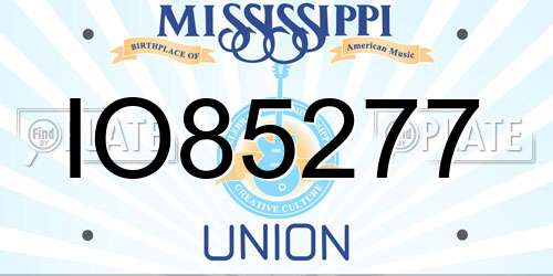 IO85277 Mississippi License Plate