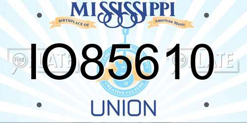 IO85610 Mississippi License Plate