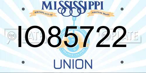 IO85722 Mississippi License Plate
