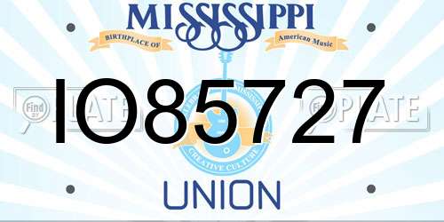 IO85727 Mississippi License Plate