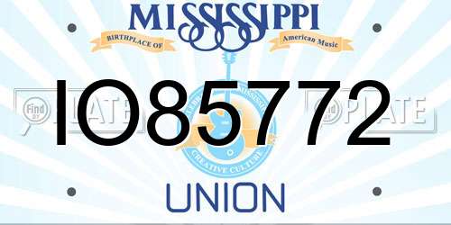 IO85772 Mississippi License Plate
