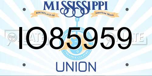 IO85959 Mississippi License Plate