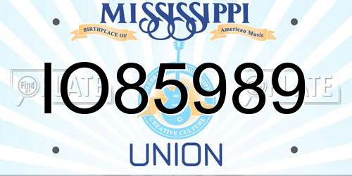 IO85989 Mississippi License Plate