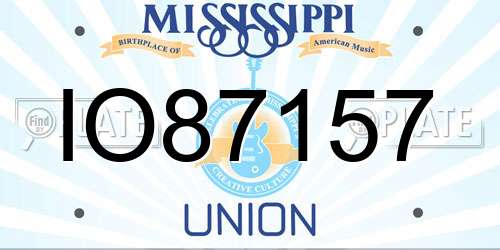IO87157 Mississippi License Plate