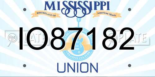 IO87182 Mississippi License Plate