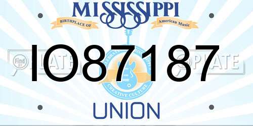 IO87187 Mississippi License Plate