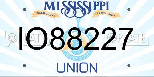 IO88227 Mississippi License Plate
