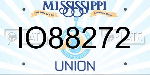 IO88272 Mississippi License Plate