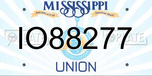 IO88277 Mississippi License Plate