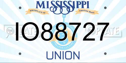 IO88727 Mississippi License Plate