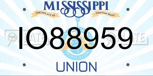 IO88959 Mississippi License Plate