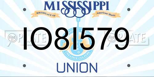 IO8I579 Mississippi License Plate