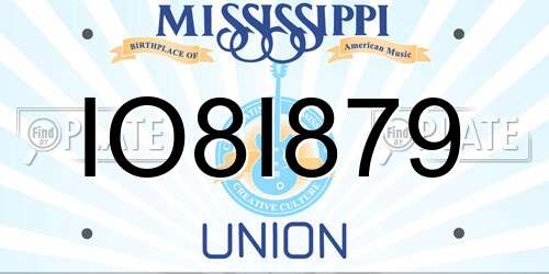 IO8I879 Mississippi License Plate