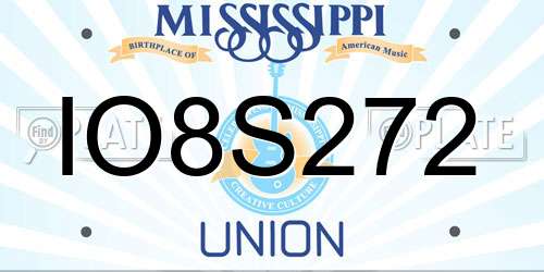 IO8S272 Mississippi License Plate