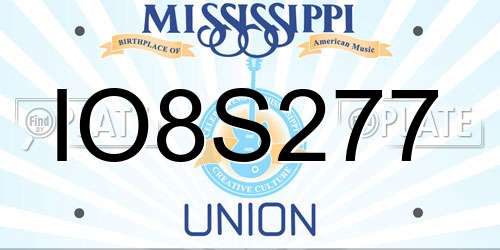 IO8S277 Mississippi License Plate