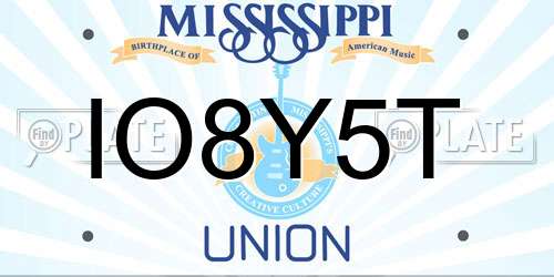 IO8Y5T Mississippi License Plate