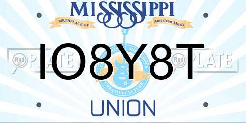 IO8Y8T Mississippi License Plate