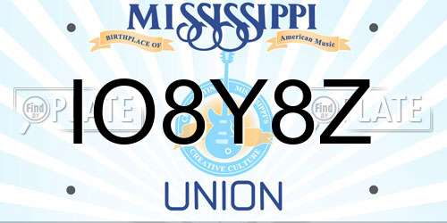 IO8Y8Z Mississippi License Plate