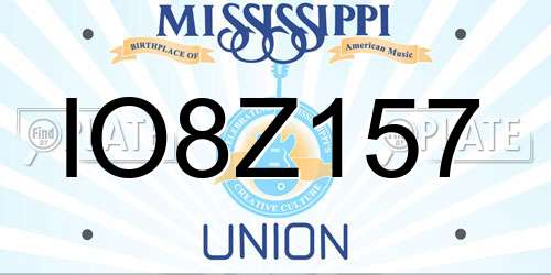 IO8Z157 Mississippi License Plate