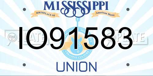 IO91583 Mississippi License Plate