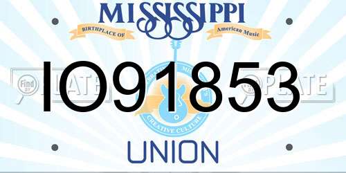 IO91853 Mississippi License Plate