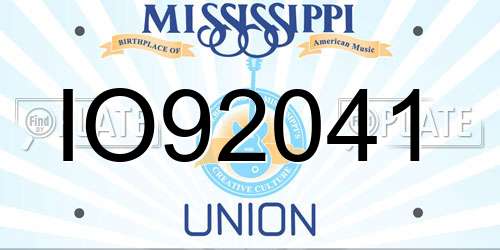 IO92041 Mississippi License Plate