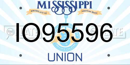 IO95596 Mississippi License Plate