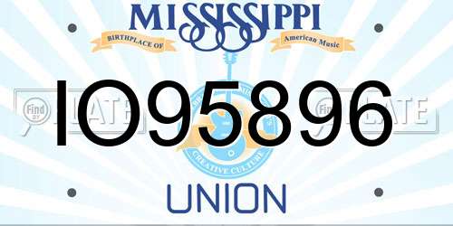 IO95896 Mississippi License Plate