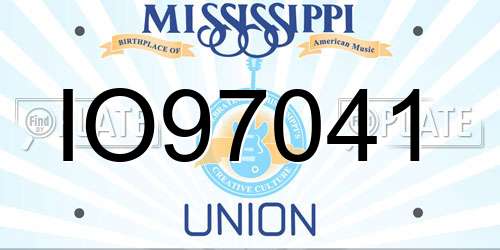 IO97041 Mississippi License Plate