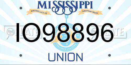 IO98896 Mississippi License Plate