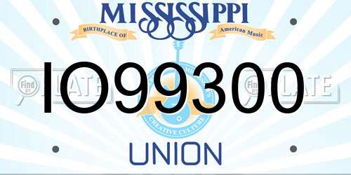 IO99300 Mississippi License Plate