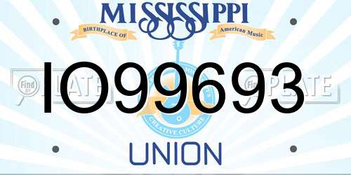 IO99693 Mississippi License Plate