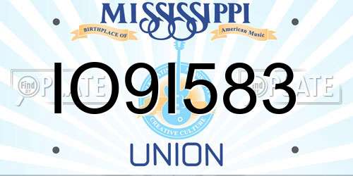 IO9I583 Mississippi License Plate