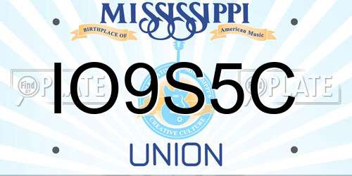 IO9S5C Mississippi License Plate