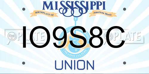 IO9S8C Mississippi License Plate