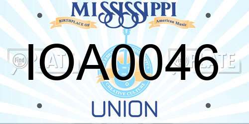 IOA0046 Mississippi License Plate