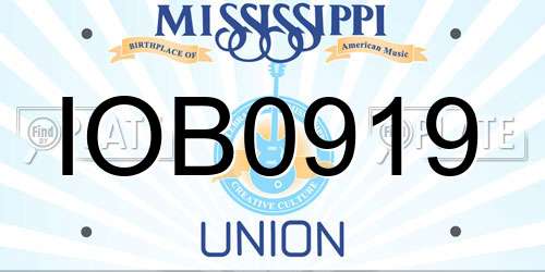 IOB0919 Mississippi License Plate