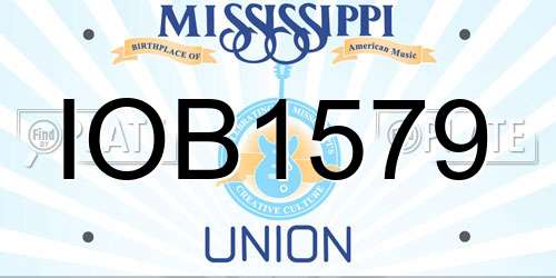 IOB1579 Mississippi License Plate