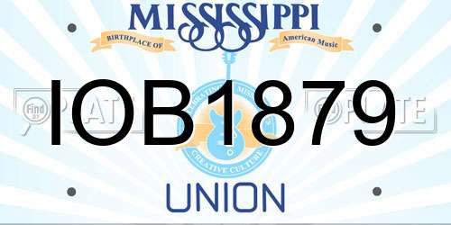 IOB1879 Mississippi License Plate