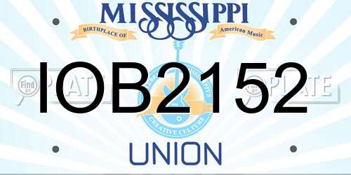 IOB2152 Mississippi License Plate